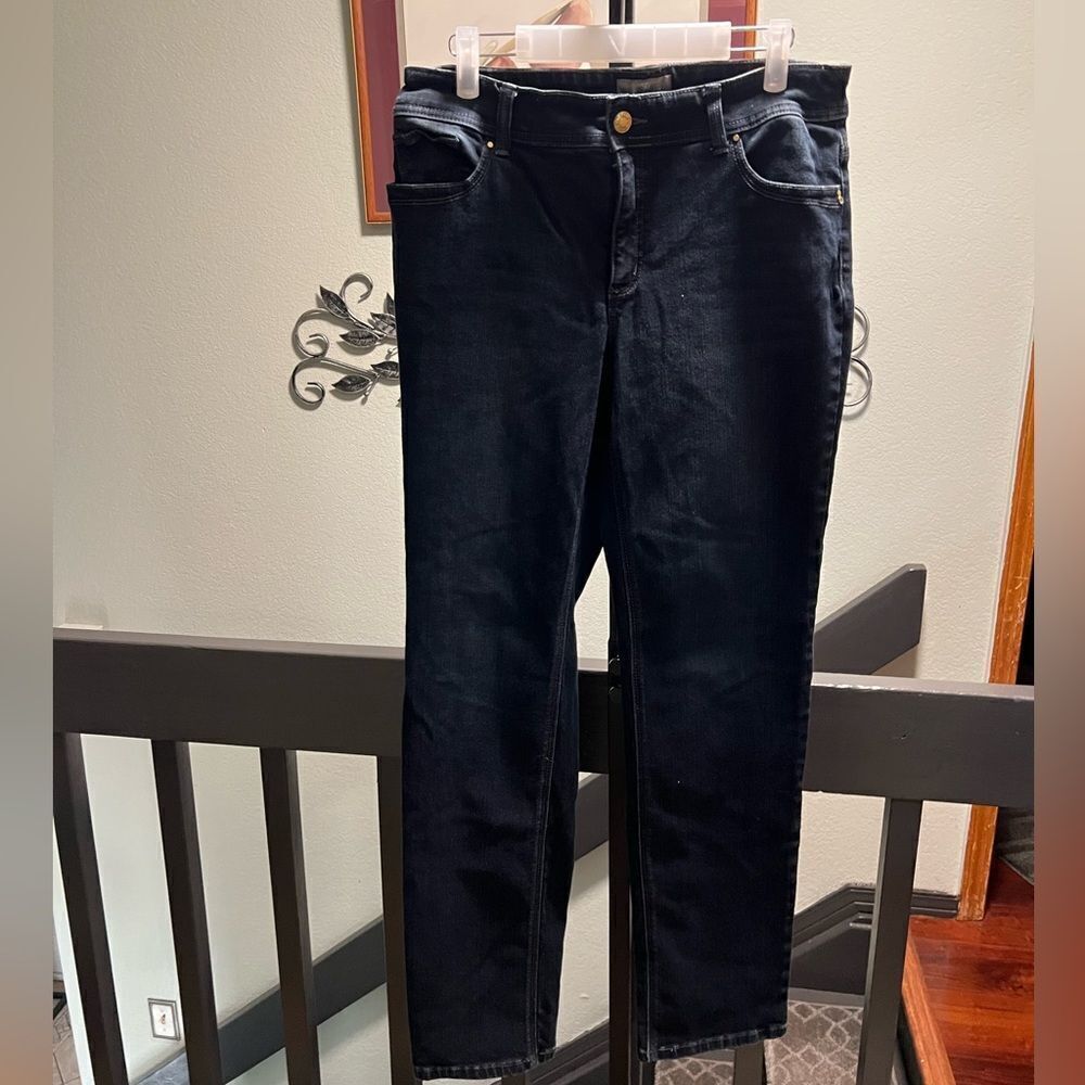EUC Chico’s So Slimming Stylish Denim Jeans Size Chico’s 1 #JTA002